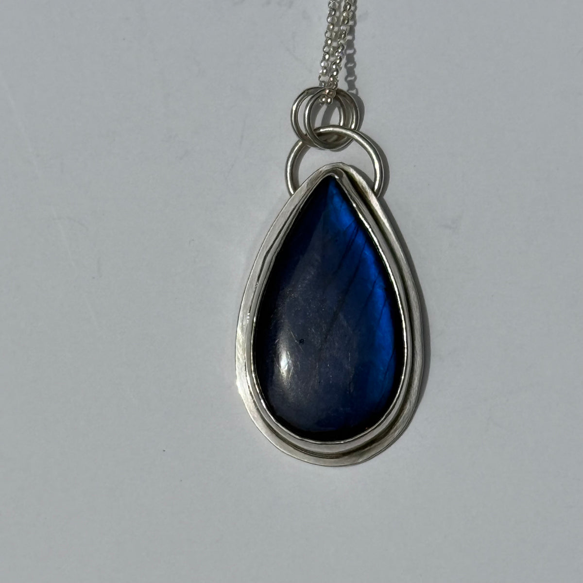 Blue Labradorite Pendant in Sterling Silver