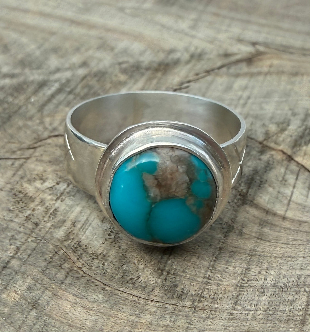 Kingman Turquoise Sterling Silver Ring – Size 9