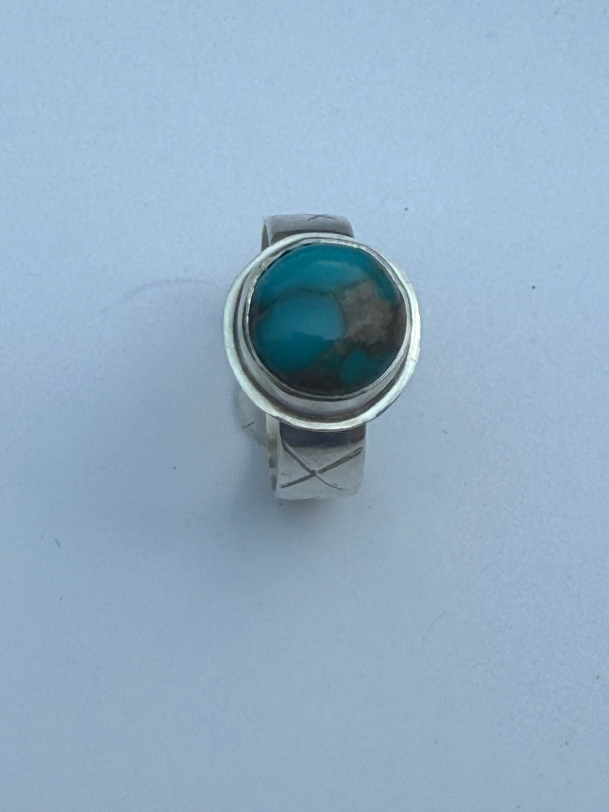 Kingman Turquoise Sterling Silver Ring – Size 9